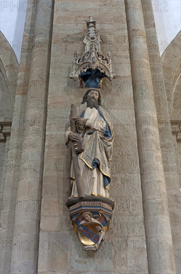 Sculpture of Andrew inside the Late Romanesque St. Peter's Cathedral