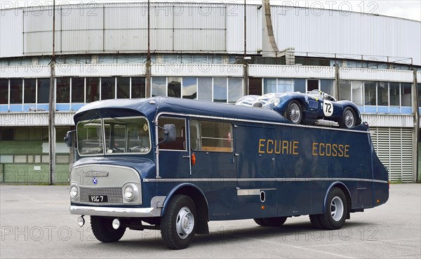 Jaguar racing car transporter