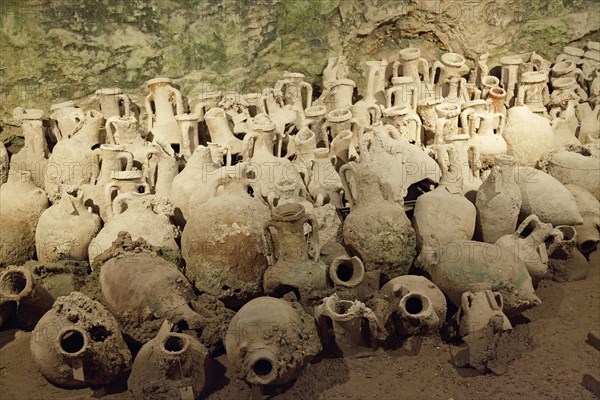 Ancient vessels in the cellar underneath Pula Arena