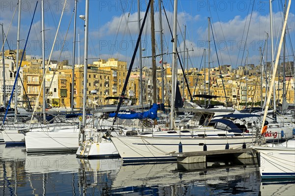 Sailing boats in Grand Harbour Marina Vittoriosa