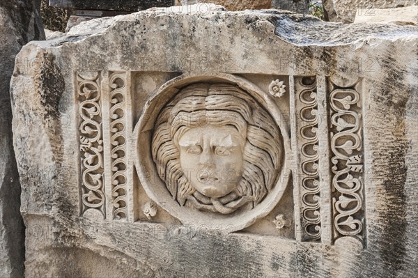 Relief on stone block from the Roman amphitheatre