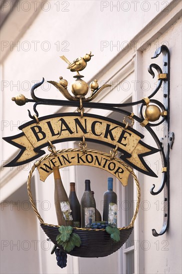 Hanging sign of a wine shop