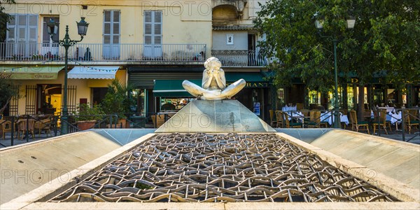 Modern fountain with a sculpture