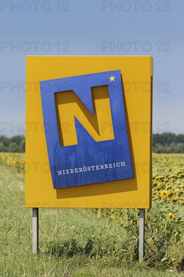 Border sign Niederosterreich or Lower Austria