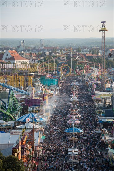 Rides on the fairground road with Olympia Looping