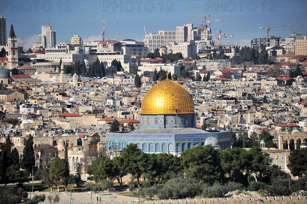 View from the Mount of Olives to the Dome of the Rock and the city