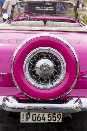 Pink convertible taxi