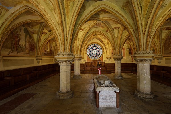 Chapter house with the high grave of Duke Friedrich II. The Belligerent