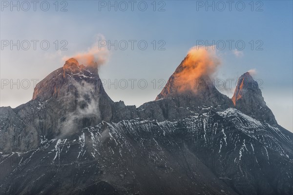 Aiguilles d'Arves mountain at dawn