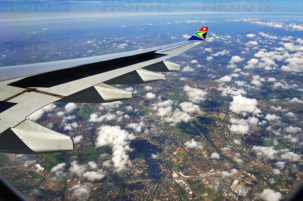 Wing of an Airbus in flight