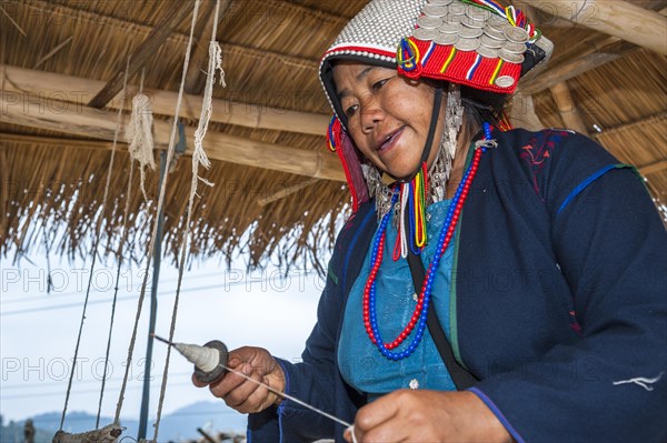 Traditionally dressed woman from the Akha people