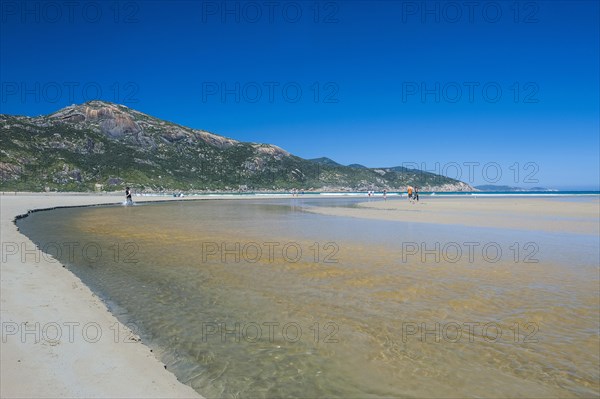 Tidal river flows into the ocean