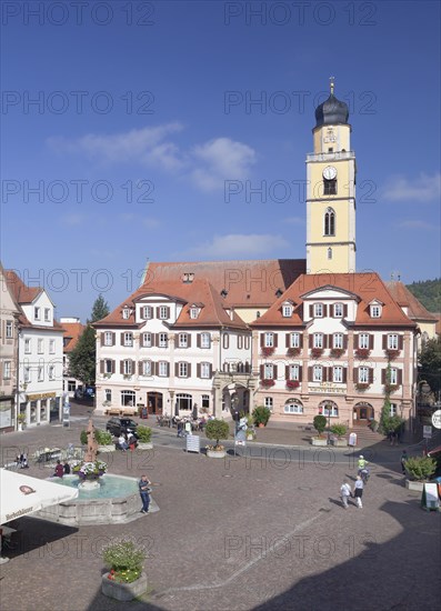 Marketplace with twin houses and Cathedral of St. John the Baptist