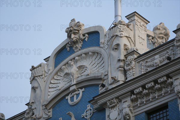 Art Nouveau facade of the house Eliza iela 10b or Elizabeth Street 10b