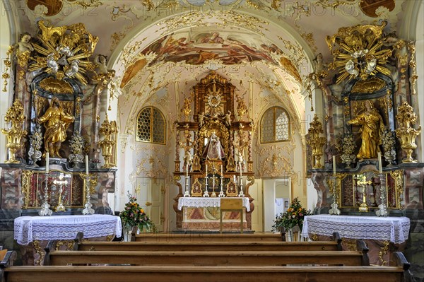 Interior with altars
