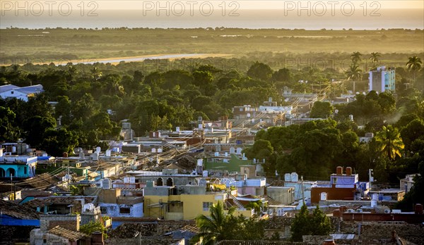 View from the bell tower of the church Convento de San Francisco de Asis onto the city