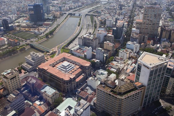 Aerial view of the city center