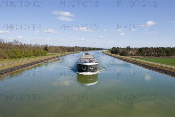 Cargo ship on the federal waterway Elbe Lateral Canal