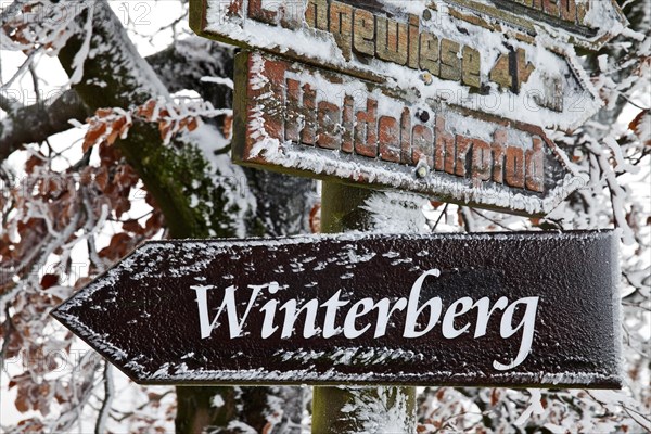 Snowy sign