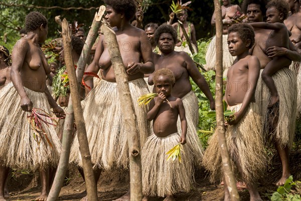 Women of the Sa people dancing at the Land diving ceremony