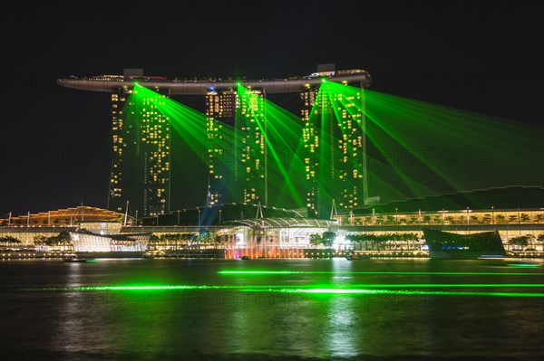 Laser show at the Marina Bay Sands Hotel