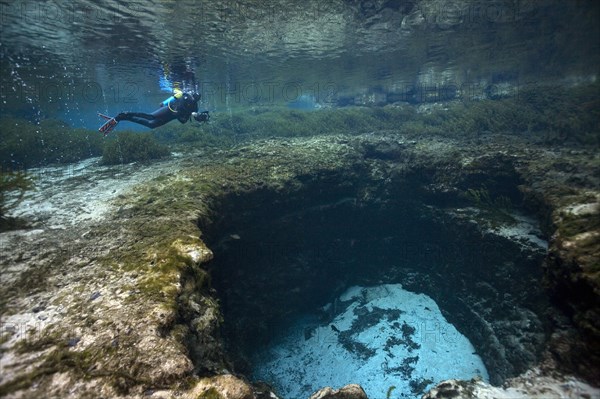 Diver at Devil's Eye spring