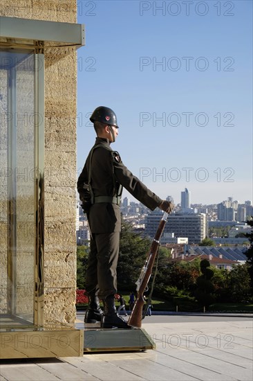 Guard at the mausoleum of Mustafa Kemal Ataturk