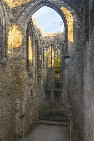 Romantic ruins of the monastery church on Mount Oybin