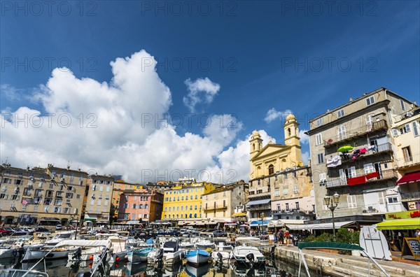 Old town and old harbor with the church of Saint-Jean-Baptiste