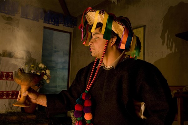 Indigenous Mayan woman at a sacrificial ceremony