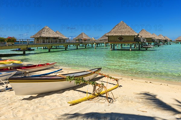 Outrigger boats on the beach