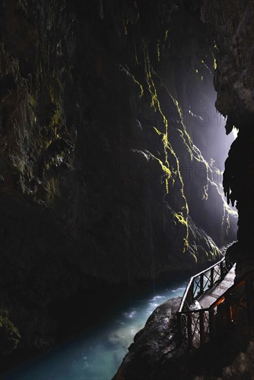 Cave inside the Cola de Caballo Waterfall