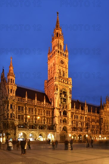 New Town Hall illuminated at night