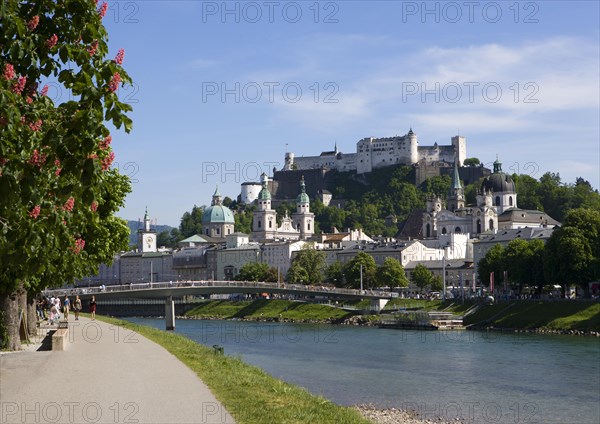 View of the historic centre and Festung Hohensalzburg Fortress