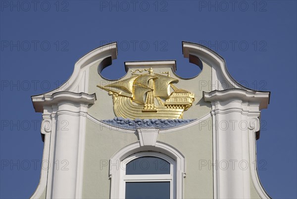 Representation of a Hanseatic cog on a merchant's house