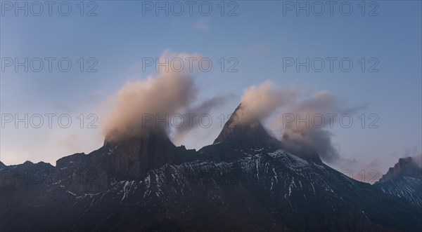 Aiguilles d'Arves mountain at dawn