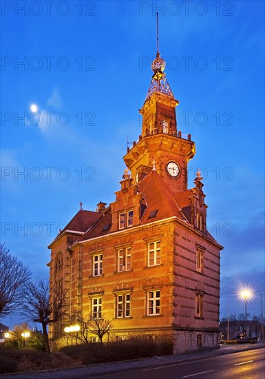 The old building of the port authority at the blue hour