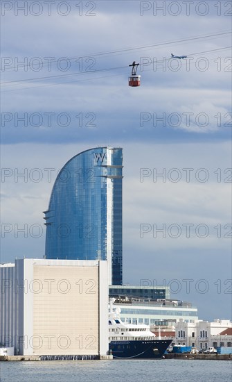 Hotel W with the harbour cable car at the front