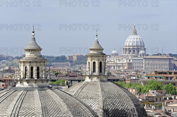 Dome of the baroque twin churches of Santa Maria dei Miracoli and Santa Maria in Monte Santo