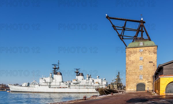 Mastekranen masting sheer with Peder Skram class frigate of the Royal Danish Navy