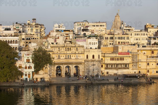 Gate Gangaur Ghat on Lake Pichola with historic centre