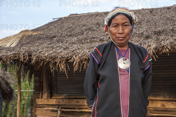 Traditionally dressed woman from the Akha people