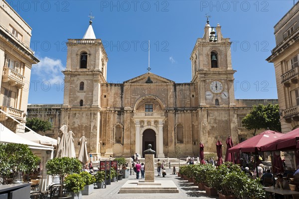 Simple western facade with two bell towers