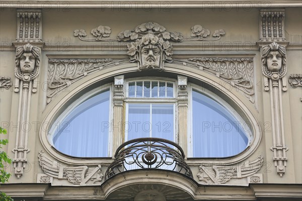 Art Nouveau facade of the house Eliza iela 10a or Elizabeth Street 10a