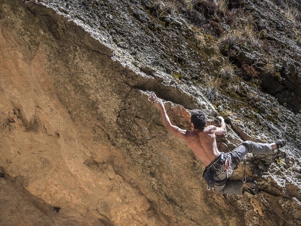 Free climber on a ridge