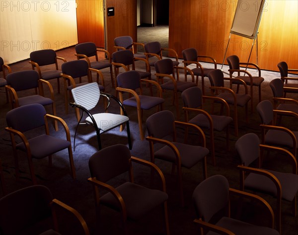 Chairs in a lecture hall