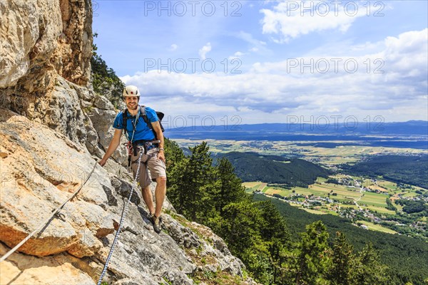 Climber on the Eichertsteig via ferrata