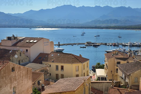 View over the roofs of Calvi and the bay