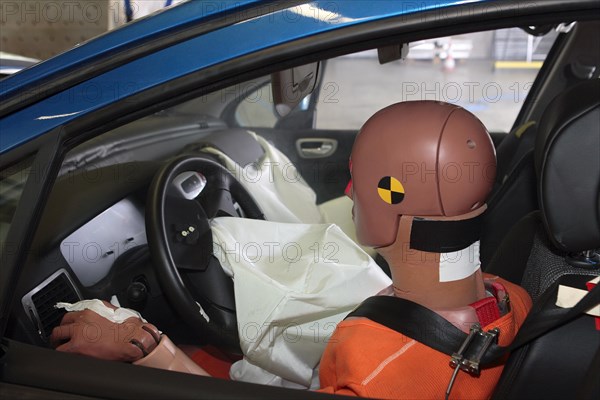 Crash test dummy in the car