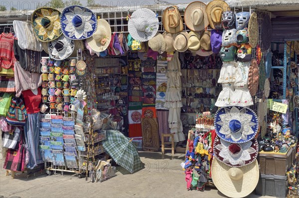 Booth for souvenirs in the shopping area of the Archaeological Site of Teotihuacan